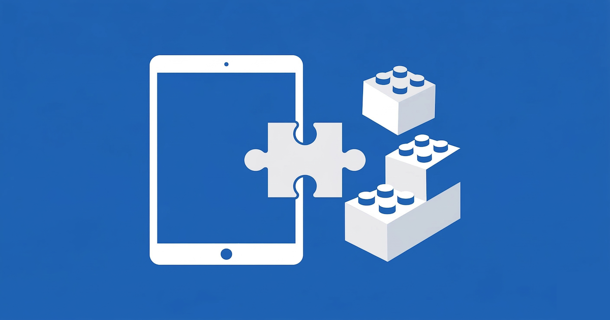 デジタルとアナログが融合して思考力を育むSTEAM教育を象徴する抽象的なイラスト